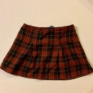Brandy Melville Red Plaid Mini Skirt